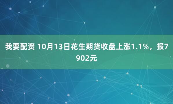 我要配资 10月13日花生期货收盘上涨1.1%，报7902元